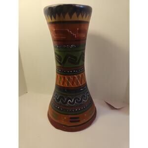 Mexican Vintage 1939 Rustic Pottery Ceramic Vase